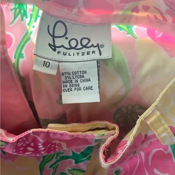Lilly Pulitzer Pink and Yellow Floral Pants - Picture 3 of 5